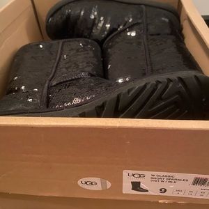 Black sequin uggs